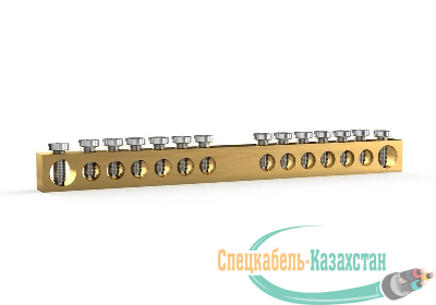 Шина PEN "земля-ноль" 6х9мм 14 отвер. латунь TOKOV ELECTRIC TKE-BCB-69-14-N/PEN