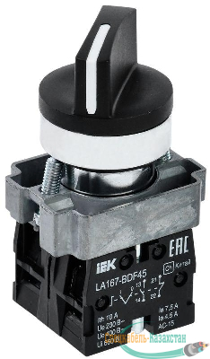 Переключатель LA167-BDF45 на 2 полож. 1з+1р черн. IEK BSW20-BDF45-3-24-67-2-K02