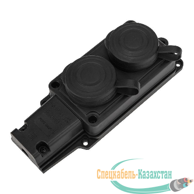 Колодка удлинителя 2-м 16А IP44 230В 2P+PE влагозащ. каучук PROCONNECT 111-112-4