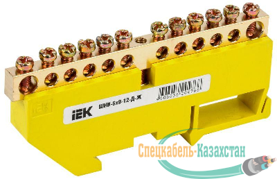 Шина PE "земля" на DIN-изоляторе ШНИ-6х9-12-Д-Ж ИЭК YNN10-69-12D-K05