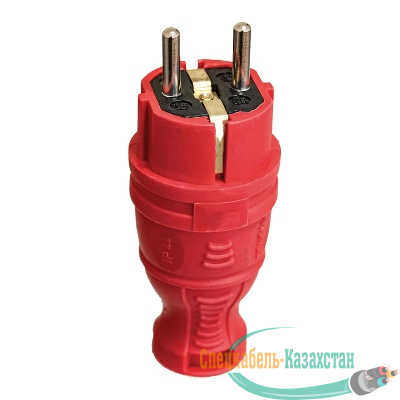 Вилка прямая с заземл. IP44 каучук красн. TOKOV TKE-C13-KV-Z