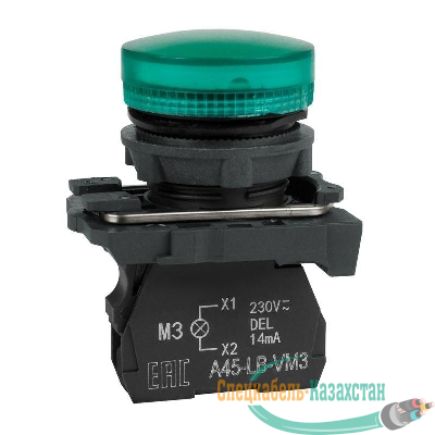 Лампа сигнальная OptiSignal D22 C5-L-M3 зел. пластик 230-240VAC XB5AVM3 КЭАЗ 332188
