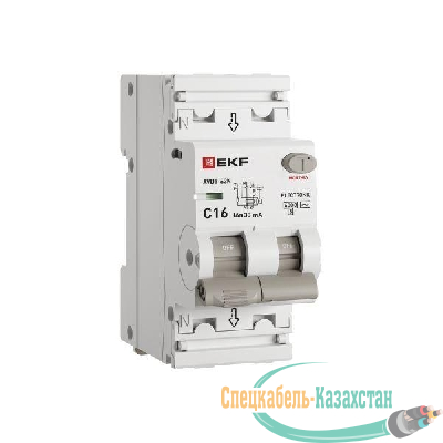 Выключатель автоматический дифференциального тока 2п (1P+N) C 16А 30мА тип AC 6кА АВДТ-63N (электрон.) PROxima EKF D63N26E16C30