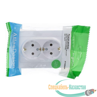 Розетка 2-м ATLAS DESIGN с заземл. 16А в сборе жемчуг SchE ATN000424