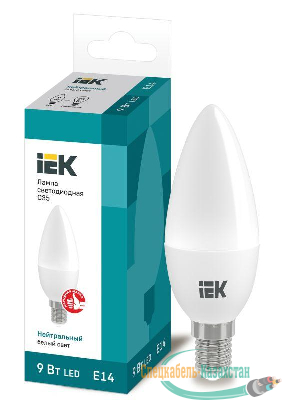 Лампа светодиодная ECO C35 9Вт свеча 4000К E14 230В ИЭК LLE-C35-9-230-40-E14