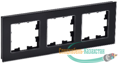 Рамка 3-м BRITE РУ-3-2-БрЧ стекло черн. IEK BR-M32-G-K02