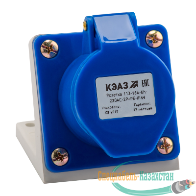 Розетка 123 32А 220В AC 2P+PE 6ч для монтажа на поверхность IP44 КЭАЗ 222747