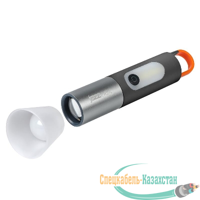 Фонарь светодиодный ручной аккумуляторный Accu1-L5W/L3W-bk 5Вт+3Вт Li-ion 18650 1200мА.ч IP43 JazzWay 5048812