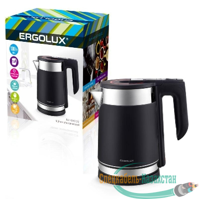 Чайник электрический ELX-KS10-C02 нерж. сталь/пластик 1.8л 220-240В 1800Вт черн. Ergolux 15328
