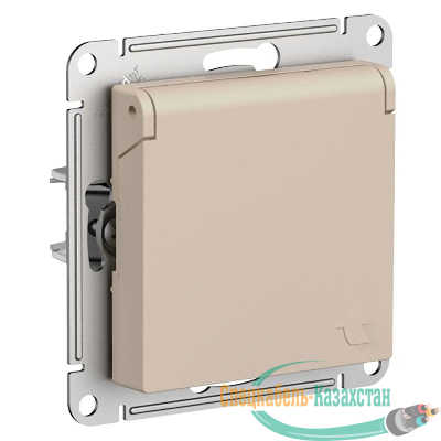 Розетка AtlasDesign 16А IP20 с заземл. защ. шторки с крышкой механизм песочн. SE ATN001246