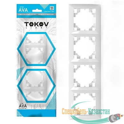 Рамка 4-м AVA бел. TOKOV LIGHT TKL-AV-RM4-C01