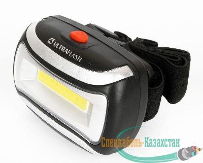 Фонарь налобный LED 5380 (3Вт COB LED 3 режима черн. пласт. пакет) Ultraflash 12870
