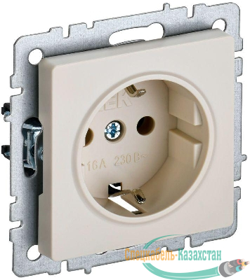 Розетка BRITE РС14-1-0-БрКр 16А с заземл. защ. шторки механизм беж. IEK BR-R14-16-K10
