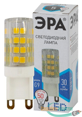 Лампа светодиодная JCD-5w-220V-corn ceramics-840-G9 400лм ЭРА Б0027864