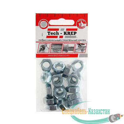 Гайка шестигранная М10 цинк. DIN 934 (уп.18шт) пакет Tech-Krep 103027
