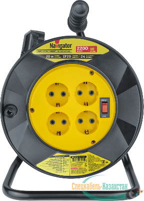 Удлинитель на катушке 4х20м с заземл. 93 907 NPE-R-04-20-E-3х1 NAVIGATOR 93907