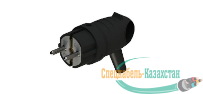 Вилка угловая MultiSet 16А 250В IP44 с заземл. каучук черн. SE MST1102BK