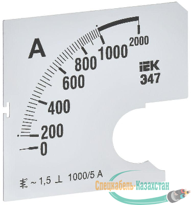 Шкала сменная для амперметра Э47 1000/5А-1.5 72х72мм IEK IPA10D-SC-1000