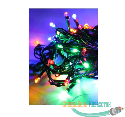 Гирлянда светодиодная 100LED провод 6.5м IP44 уличная тепл. бел. Космос KOC_GIR100_WW_IP