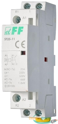 Контактор модульный ST-25-11 1НО+1НЗ 2.2Вт 1мод. монтаж на DIN-рейку F&F EA13.001.002