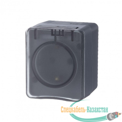 Розетка 1-м ОП AtlasDesign Profi54 16А IP54 250В с заземл. защ. шторки антрацит SE ATN544045