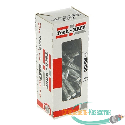 Болт DIN933 с шестигранной головкой М6х30 оцинк. (уп.60шт) Tech-KREP 105203