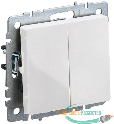 Выключатель 2-кл. СП BRITE ВС10-2-0-БрБ 10А механизм бел. IEK BR-V20-0-10-K01