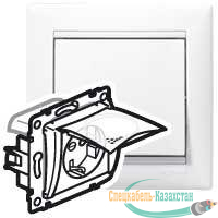 Розетка 1-м СП Valena 16А IP44 2P+E с заземл. механизм бел. (DIY-упак.) Leg 695641