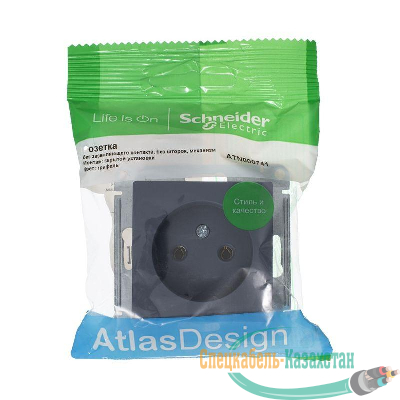 Механизм розетки 1-м СП ATLAS DESIGN без заземл. 16А грифель SchE ATN000741