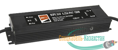 Блок питания для светодиодной ленты 150Вт 6.25А 24В IP67 BSPS влагозащ. метал. Pro JazzWay 5024212