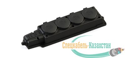 Колодка удлинителя 4-м MultiSet 16А 250В IP44 с заземл. каучук черн. SE MST4104BK