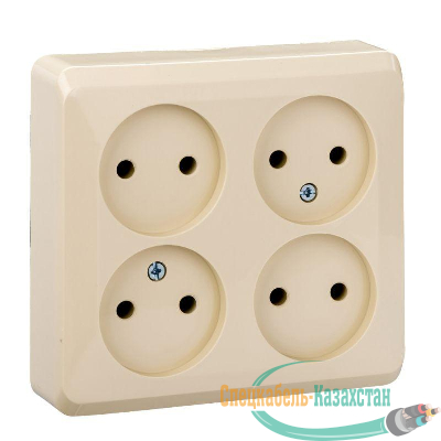 Розетка 4-м ОП Этюд 16А IP20 без заземл. крем. SchE PA16-205K