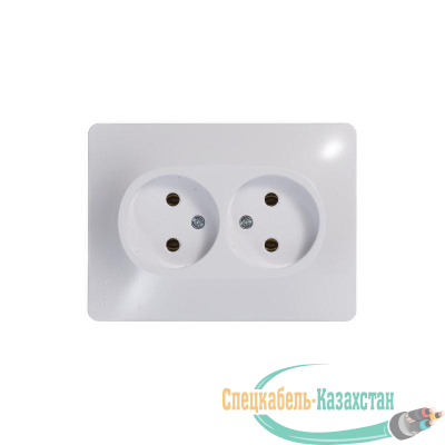 Розетка 2-м СП Glossa 16А IP20 без заземл. бел. SchE GSL000120