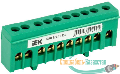 Шина PE "земля" в корп. изол. на DIN-рейку ШНИ-6х9-10-К-З ИЭК YNN10-69-10KD-K06