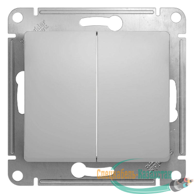 Механизм выключателя 2-кл. СП GLOSSA 10А IP20 10AX алюм. SchE GSL000351