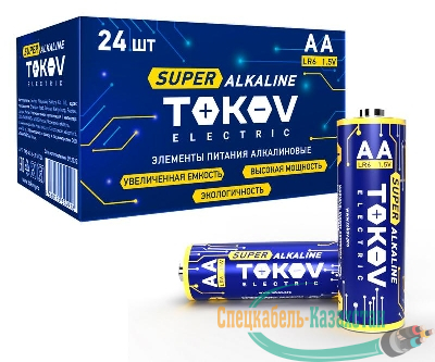 Элемент питания алкалиновый AA/LR6 (уп.24шт) TOKOV ELECTRIC TKE-ALS-LR6/C24