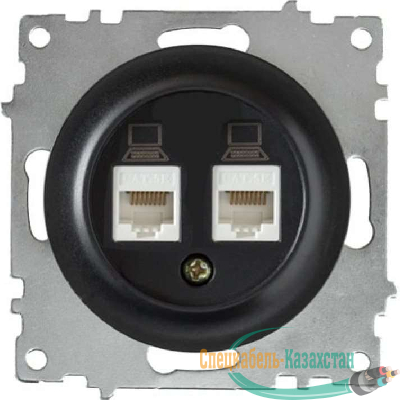 Механизм розетки комп. 2-м СП Florence RJ45 кат.5e черн. 1E20901303 OneKeyElectro 2172818