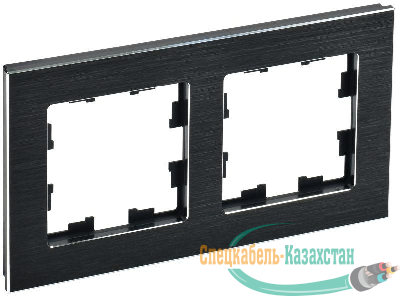 Рамка 2-м BRITE РУ-2-1-БрЧ металл черн. IEK BR-M22-M-K02