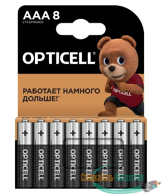 Элемент питания алкалиновый AAA/LR03 (блист. 8шт) Basic Opticell 5051009