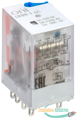 Реле интерфейсное ORM-1 4C 24В DC с LED и тест. кнопкой ONI ORM-1-4C-DC24V-L-B