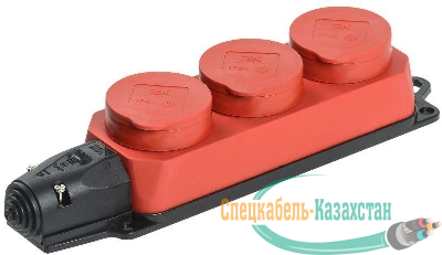 Колодка 3-м ОМЕГА РБ33-1-0м IP44 каучук красн. IEK PKR61-016-2-K04