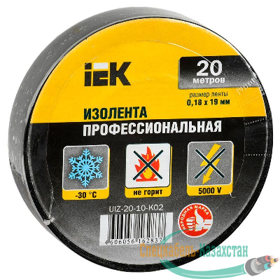 Изолента ПВХ 0.18х19мм черн. (рул.20м) ИЭК UIZ-20-10-K02