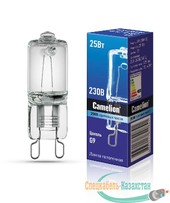 Лампа галогенная 25Вт капсула G9 2850К 240В прозр. Camelion 5845
