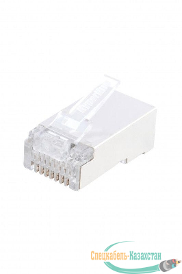 Разъем RJ45 (8P8C) под витую пару кат.5E экранир. PLUG-8P8C-U-C5-SH-100 универс. (для ож и мж кабеля) (уп.100шт) Hyperline 49375