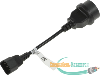 Кабель SCUT IEC-320 C14 to Socket Type-F 250В 10А POWERCOM 504291