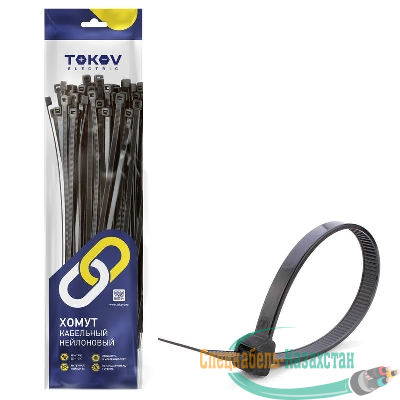 Хомут кабельный нейлоновый черн. 4.8х400 (уп.100шт) TOKOV ELECTRIC TKE-HNS-4.8-400-B/100