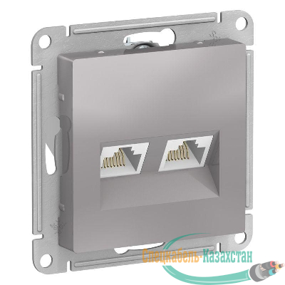 Розетка компьютерная 2-м AtlasDesign RJ45 кат.5E механизм алюм. SE ATN000385