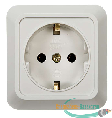 Розетка 1-м BOLLETO с заземл. накл. 7028 бел. ASD / IN HOME 4680005959792