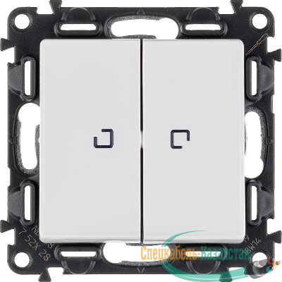 Выключатель 2-кл. СП Valena Life 10А IP20 250В 10AX с подсветкой с лицев. панелью механизм бел. Leg 752428