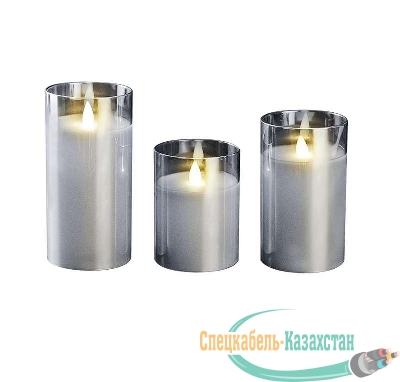 Свеча декоративная CL7-SET3-sr (компл. 3-х свечей серебр.) ФАZА 4895205018792